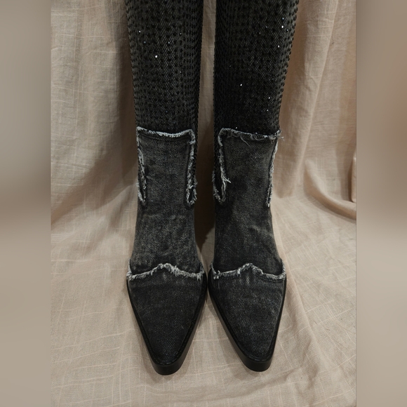 RHINESTONE DENIM COWGIRL BOOTS BY ZARA - Picture 6 of 15